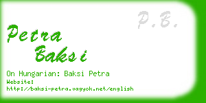 petra baksi business card